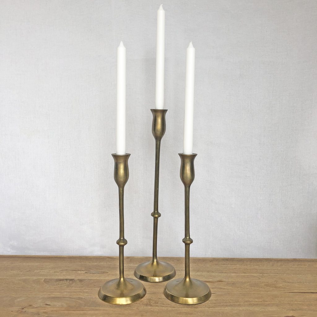 CALI BRASS CANDLE STICK HOLDERS MEDIUM & SMALL BeDesigned
